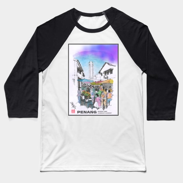 Chowrasta Market | Penang | Malaysia Baseball T-Shirt by PreeTee 